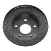 Picture of R1 Concepts GR86/FR-S E-Line  Drilled and Slotted Front Brake Rotors (Black) - 2013-2020 BRZ/FR-S/86, 2022+ BRZ/GR86