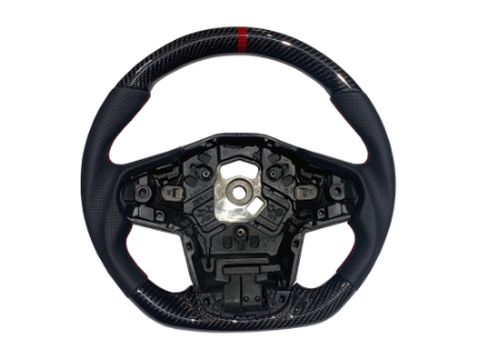 Picture of Rexpeed  Supra 2020+ Gloss Carbon Fiber Red Stripe Steering Wheel