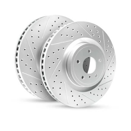 Picture of R1 Concepts GEO-Carbon Drilled and Slotted Rear Brake Rotors (2.0 and non-Premium 330mm rear discs) - 2020+ GR Supra