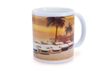 Picture of Tomei White Mug Z Car Sunset Huntington Beach