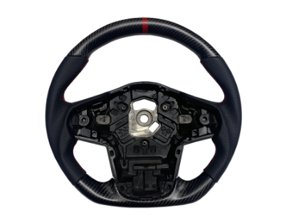 Picture of Rexpeed  Supra 2020+ Matte Carbon Fiber Red Stripe Leather Steering Wheel