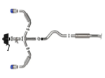 Picture of aFe Gemini GR Corolla XV 3 IN to 2-1/2 IN 304 Stainless Steel Cat-Back Exhaust System w/ Cut-Out (Blue Flame Tip) - 2023+ GR Corolla