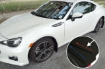 Picture of (Garage Sale Special) Rally Armor Black w/ White UR Mud Flaps - 2013-2020 BRZ/FR-S/86