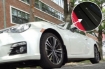 Picture of (Garage Sale Special) Rally Armor Black w/ White UR Mud Flaps - 2013-2020 BRZ/FR-S/86