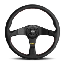 Picture of  Momo Tuner 350mm Steering Wheel - Black Leather/Red Stitch