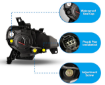 Picture of Winjet JDM-Style Series 10 Headlight with LED DRL - Black/Clear