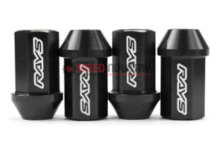 Picture of Rays Dura-Nut L42 12x1.25 Straight Type Black Lug Nuts w/Locks
