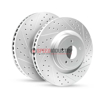 Picture of R1 Concepts GEO-Carbon Drilled and Slotted Front Brake Rotors - 2020+ GR Supra 3.0