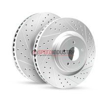 Picture of R1 Concepts GEO-Carbon Drilled and Slotted Front Brake Rotors - 2020+ GR Supra 3.0