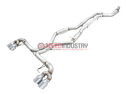 Picture of AWE Track Edition Exhaust (Chrome Silver Tips) - 2019+ BMW G20 M340i/G22 M440i